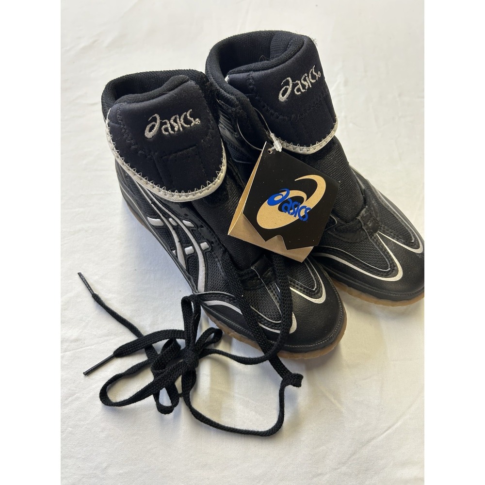 ASICS Youth Wrestling Shoes CY312 Black Silver Gum Sole Size US 3 EU 33 New